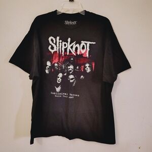 SLIPKNOT Subliminal Verses 2005 World Tour Rock Band Black T-shirt XXL 2XL